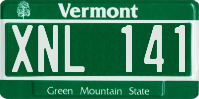 VT license plate XNL141
