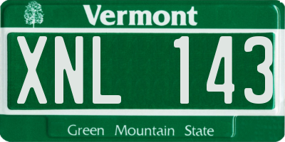 VT license plate XNL143