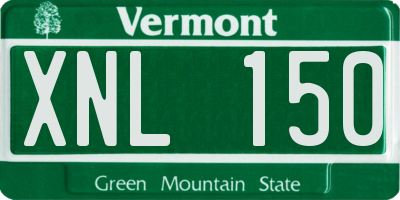 VT license plate XNL150