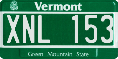VT license plate XNL153