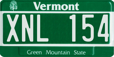 VT license plate XNL154
