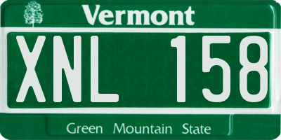 VT license plate XNL158