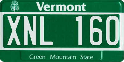 VT license plate XNL160
