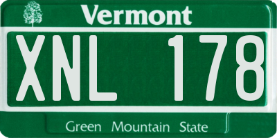 VT license plate XNL178