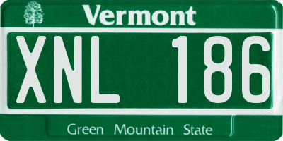 VT license plate XNL186