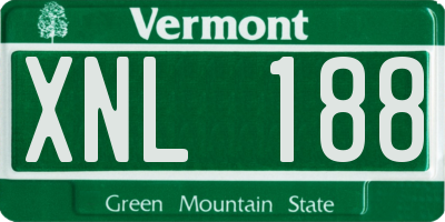 VT license plate XNL188