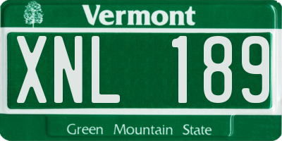 VT license plate XNL189