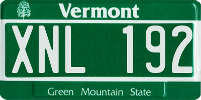 VT license plate XNL192