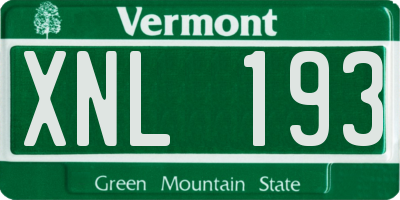 VT license plate XNL193