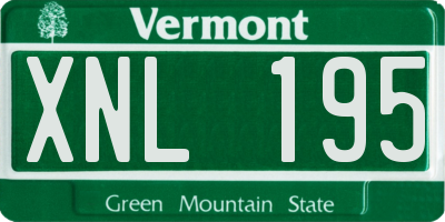 VT license plate XNL195