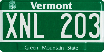 VT license plate XNL203