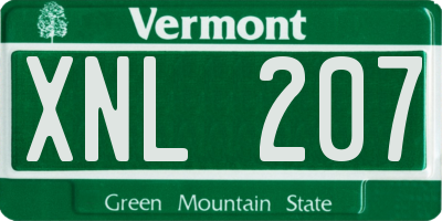 VT license plate XNL207