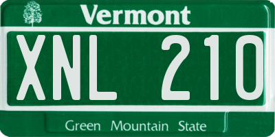 VT license plate XNL210