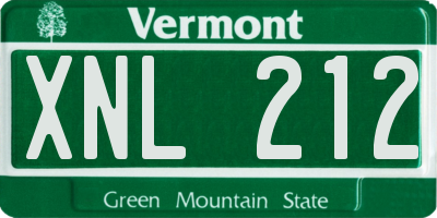 VT license plate XNL212