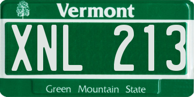 VT license plate XNL213