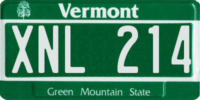 VT license plate XNL214