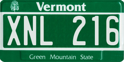 VT license plate XNL216