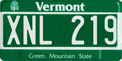 VT license plate XNL219