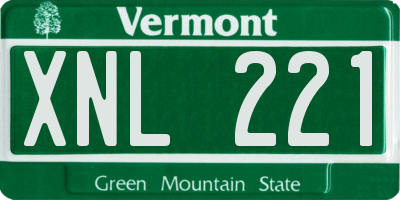 VT license plate XNL221