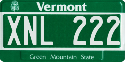 VT license plate XNL222