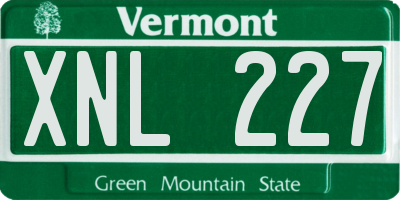 VT license plate XNL227