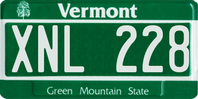 VT license plate XNL228