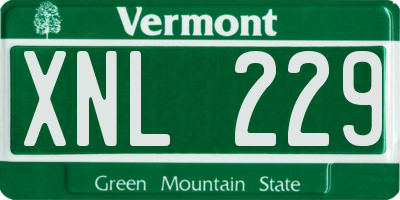 VT license plate XNL229
