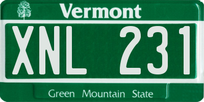 VT license plate XNL231