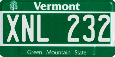 VT license plate XNL232
