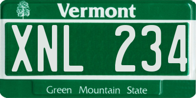 VT license plate XNL234