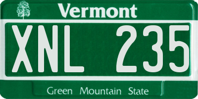 VT license plate XNL235