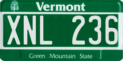 VT license plate XNL236
