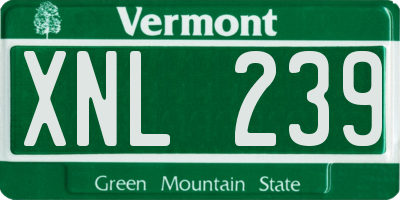 VT license plate XNL239