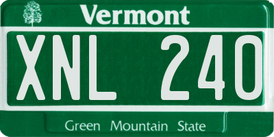 VT license plate XNL240