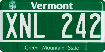 VT license plate XNL242