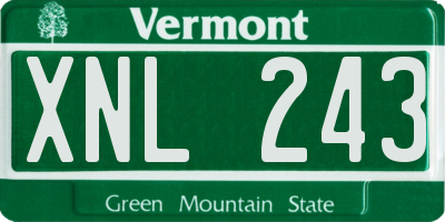 VT license plate XNL243