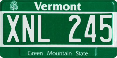 VT license plate XNL245