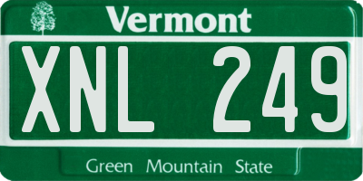 VT license plate XNL249