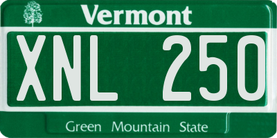 VT license plate XNL250