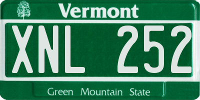 VT license plate XNL252