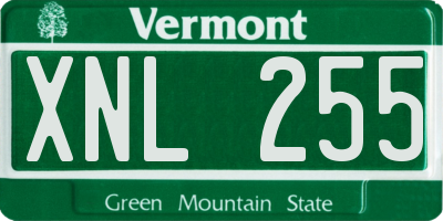 VT license plate XNL255