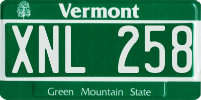 VT license plate XNL258