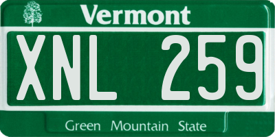 VT license plate XNL259