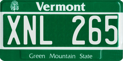 VT license plate XNL265