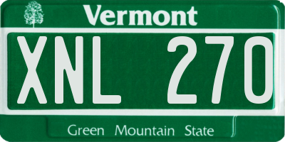 VT license plate XNL270