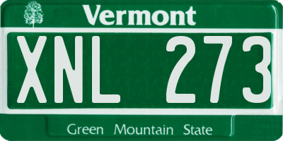 VT license plate XNL273