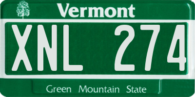 VT license plate XNL274