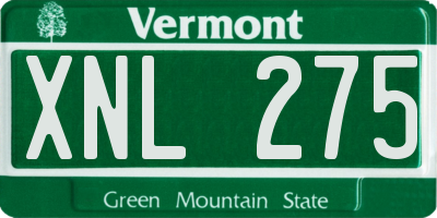 VT license plate XNL275
