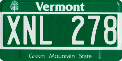 VT license plate XNL278