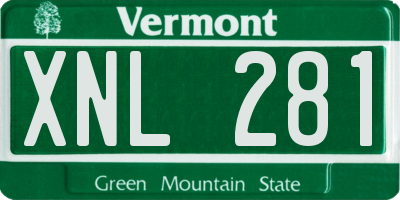 VT license plate XNL281